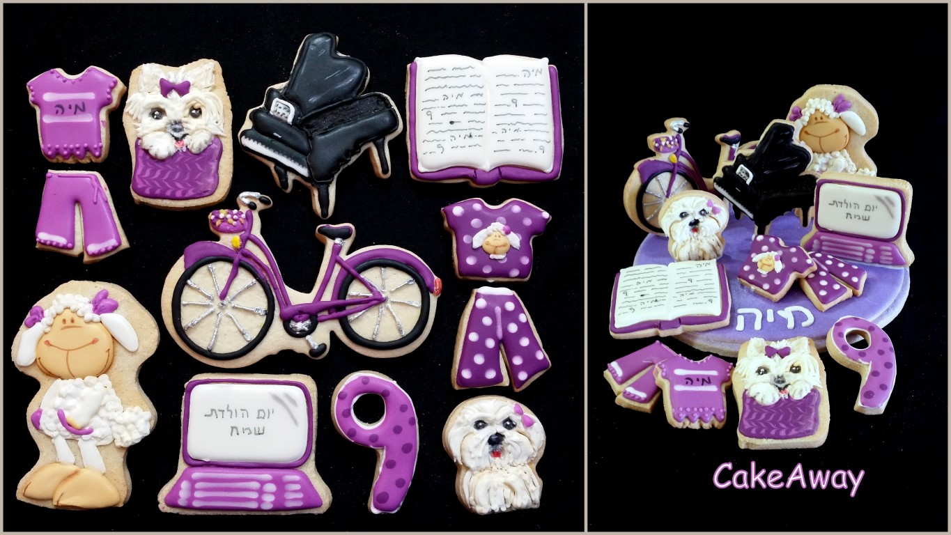 3d cookie topper nici bike and dog